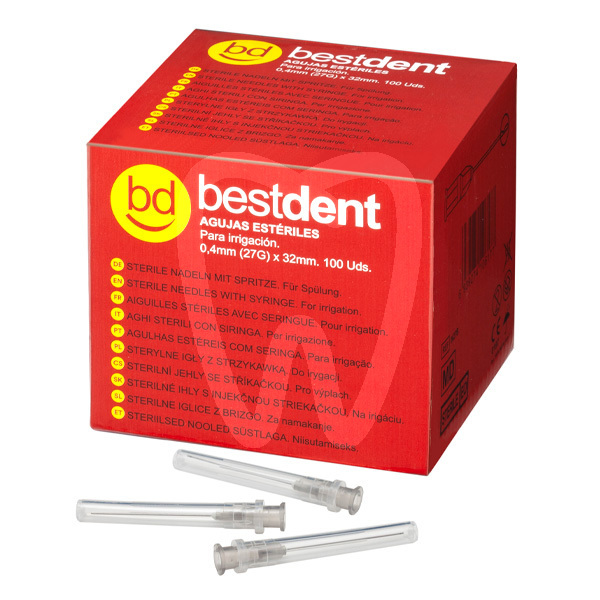 Aguja irrigación 27g sin jeringa endodoncia bestdent