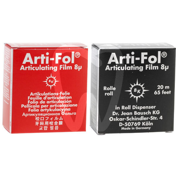 Art-fol bk25 rojo 2 lados 8 micras c/dispensador impresión y prótesis bausch