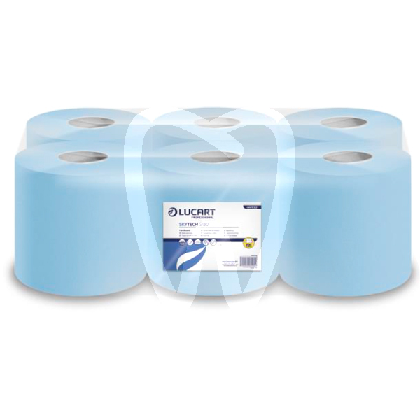 Bobina secamanos azul gofrado 6u desechables lucart