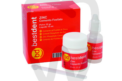 Cemento fosfato zinc bestdent 32g.+15ml. cementos bestdent
