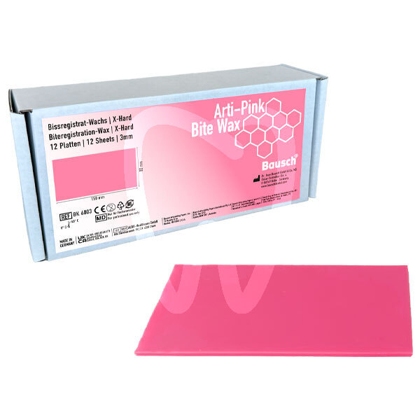 Cera extra-dura arti-pink en planchas impresión y prótesis bausch