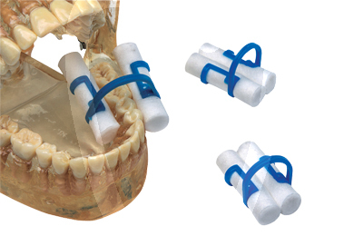 Clips portarollos de algodón desechables larident