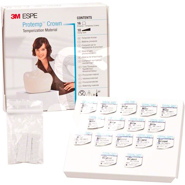 Coronas protemp estuche prueba impresión y prótesis solventum (3m)