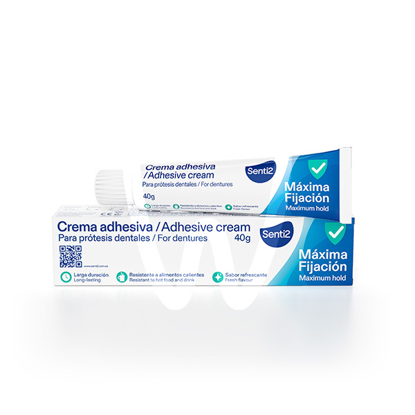 Crema adhesiva para prótesis dental impresión y prótesis senti2