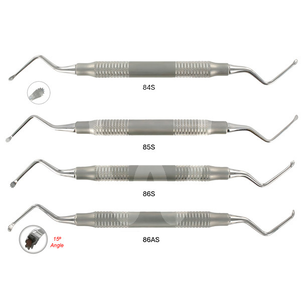 Curetas quirúrgicas dentadas instrumental sin marca