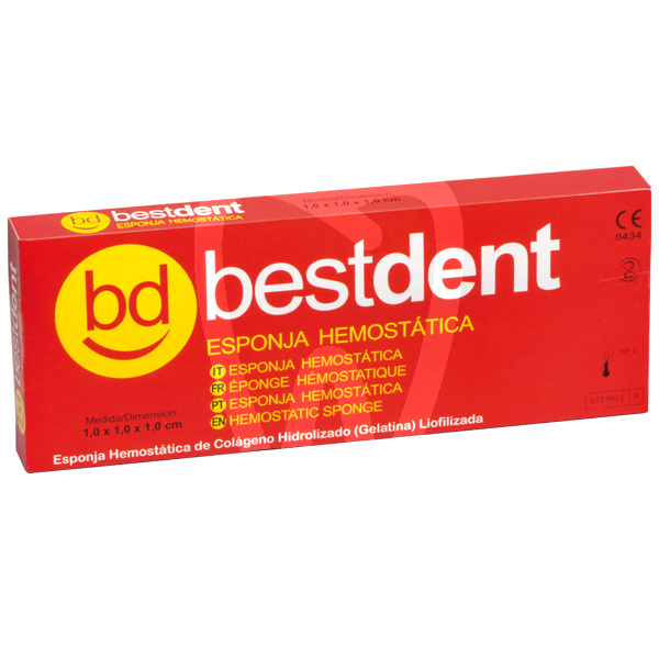 Esponja hemostática agujas y biomateriales bestdent