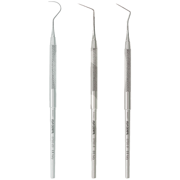 Exploradores nº 6, 9 y 23 instrumental asa dental