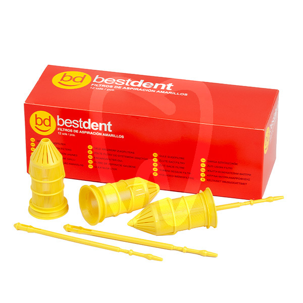 Filtros de aspiracion amarillos (12u) bd desechables bestdent
