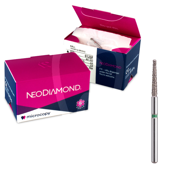 Fresa punta no cortante fg e165.314.014 grano grueso fresas microcopy