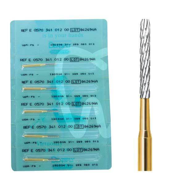 Fresa tunsgteno cortar metal f.g. 570-012 cilíndrica puntiaguda fresas dentsply maillefer