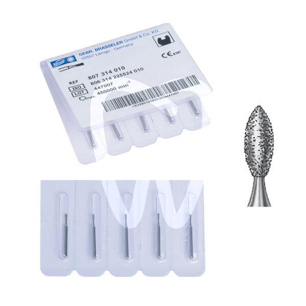 Fresas diamante turbina modelo 368 botón tallado oclusal/lingual parte activa 4,5 mm fresas komet