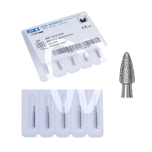 Fresas diamante turbina modelo 390 granada longitud activa 3,5 mm. fresas komet