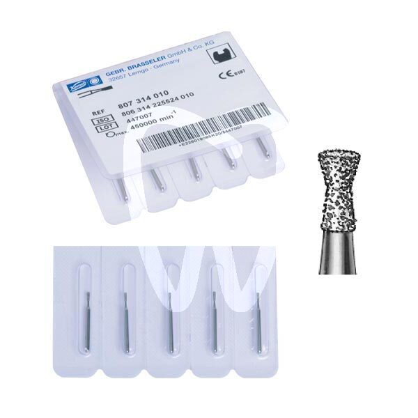 Fresas diamante turbina modelo 806 doble cono invertido longitud activa 2,5 mm. fresas komet