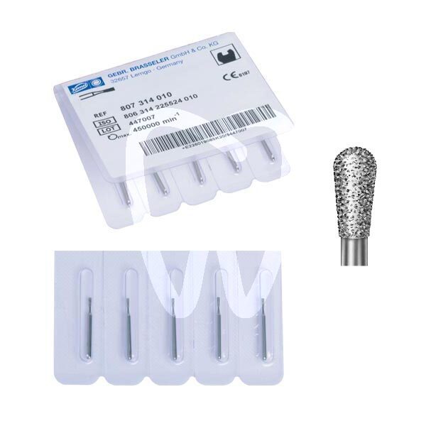 Fresas diamante turbina modelo 830rl pera redonda larga fresas komet