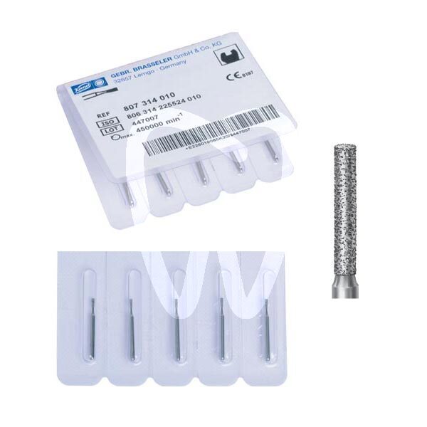 Fresas diamante turbina modelo 837kr paralelo con hom, borde redondeado longitud activa 8 mm. fresas komet