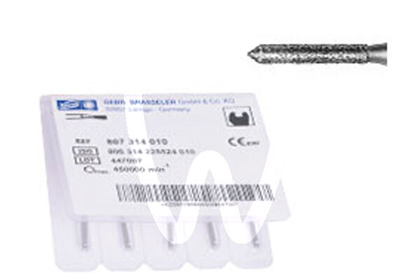 Fresas diamante turbina modelo 885 cilíndrico con punta biselada fresas komet