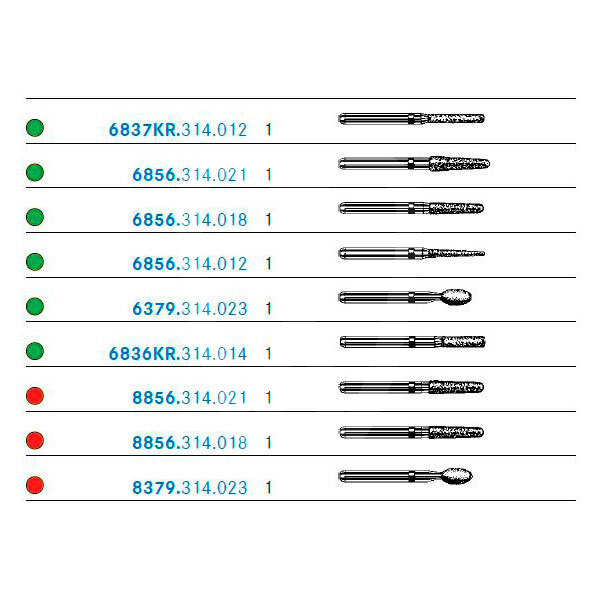 Fresero f.g. 4573.st.314 coronas cerámicas fresas komet