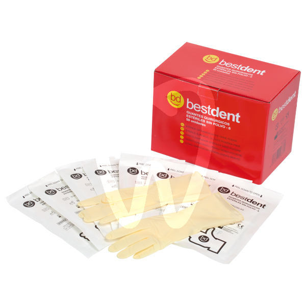 Guante esteril sin polvo desechables bestdent