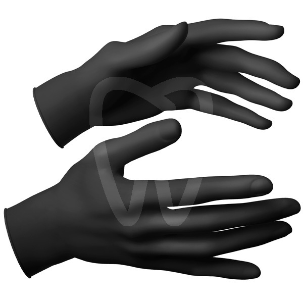 Guantes de nitrilo sin polvo negros desechables akzenta