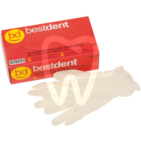 Guantes latex  con polvo desechables bestdent