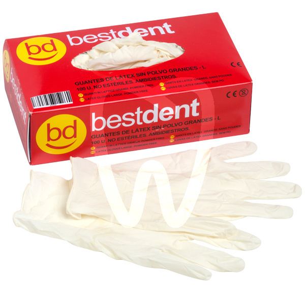 Guantes latex sin polvo desechables bestdent