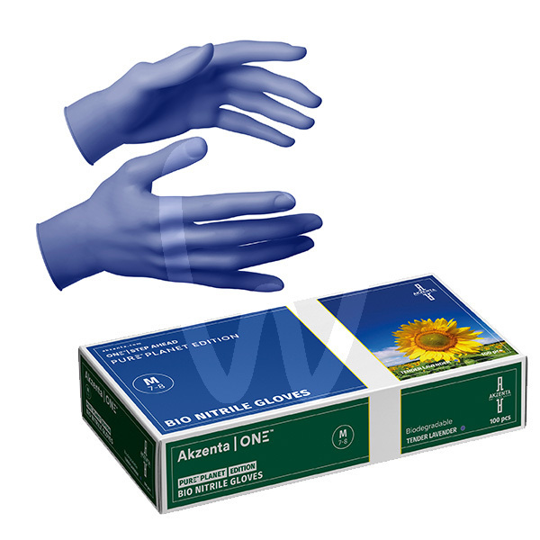 Guantes nitrilo pure planet biodegradables desechables akzenta