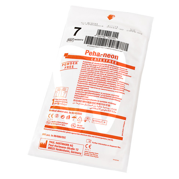 Guantes peha neon (50 pares) desechables hartmann
