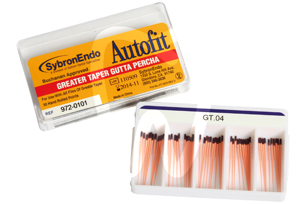 Guttapercha autofit conicidad .04 - .08 endodoncia kerr