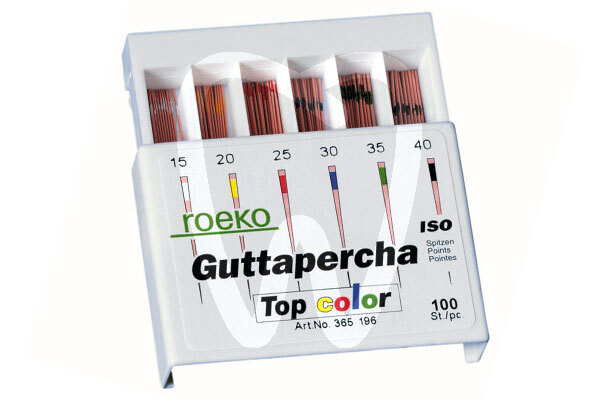 Guttapercha top color nº 15-80 endodoncia roeko