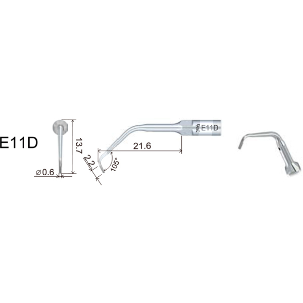 Inserto woodpecker endodoncia compatible ems/mectron. e11d (en4 mectron) profilaxis woodpecker