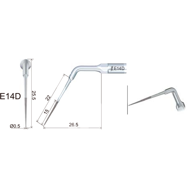 Inserto woodpecker endodoncia compatible ems/mectron. e14d profilaxis woodpecker