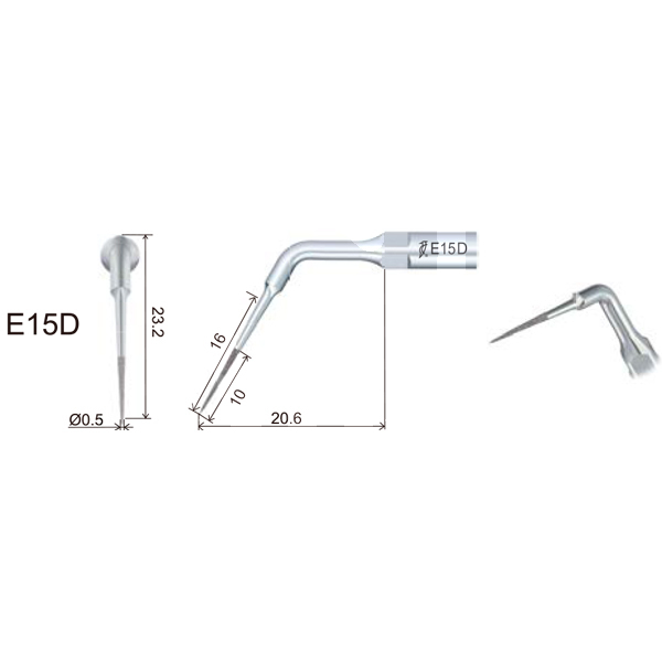 Inserto woodpecker endodoncia compatible ems/mectron. e15d profilaxis woodpecker