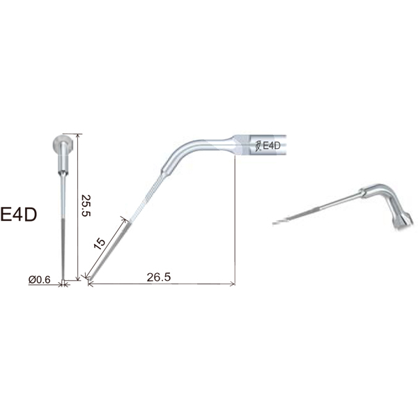 Inserto woodpecker endodoncia compatible ems/mectron. e4d profilaxis woodpecker