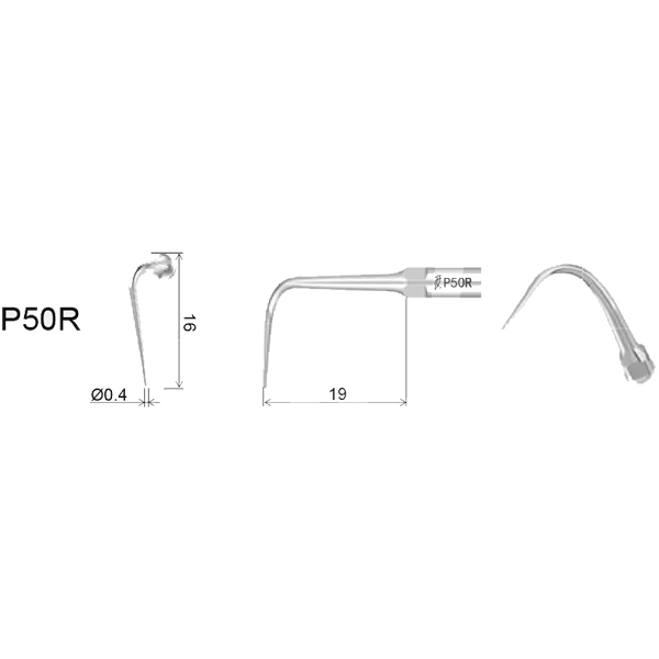 Inserto woodpecker periodoncia compatible ems/mectron. 50r (pt3/pt5) profilaxis woodpecker