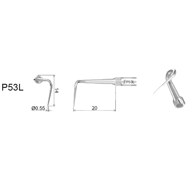 Inserto woodpecker periodoncia compatible ems/mectron. 53l (pt3/pt5) profilaxis woodpecker
