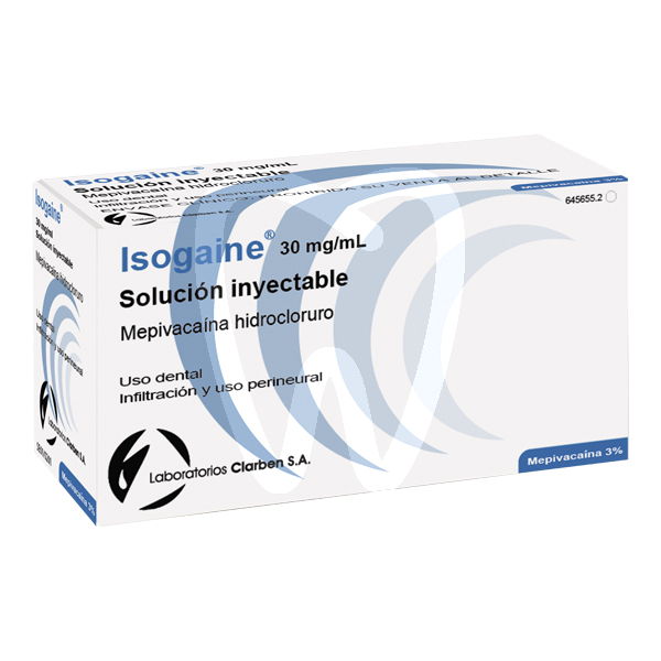 Isogaina 3% azul (mepivacaina) anestesia laboratorios clarben