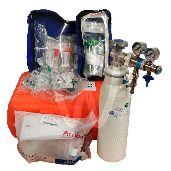Maletin de reanimación tipo a con aspiración venturi aparatos emergencias y rcp oxigen salud