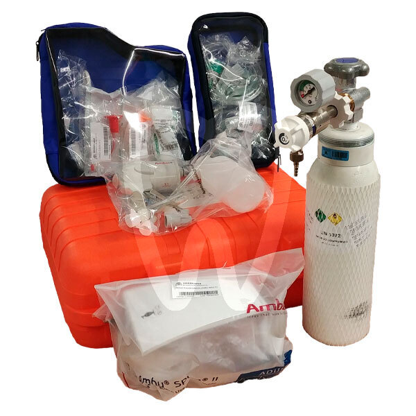 Maletin de reanimación tipo b con aspirador manual aparatos emergencias y rcp oxigen salud
