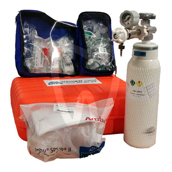 Maletin de reanimación tipo c sin aspiración aparatos emergencias y rcp oxigen salud