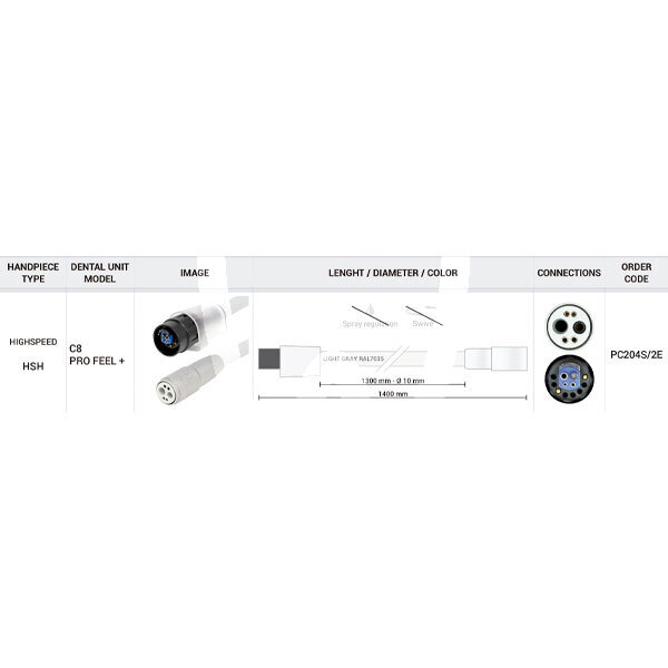 Manguera de  1300 mm para turbina en equipos sirona rotatorio d_devices