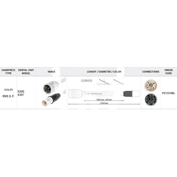 Manguera de 1520 mm para scaler ems en equipos  kavo rotatorio d_devices