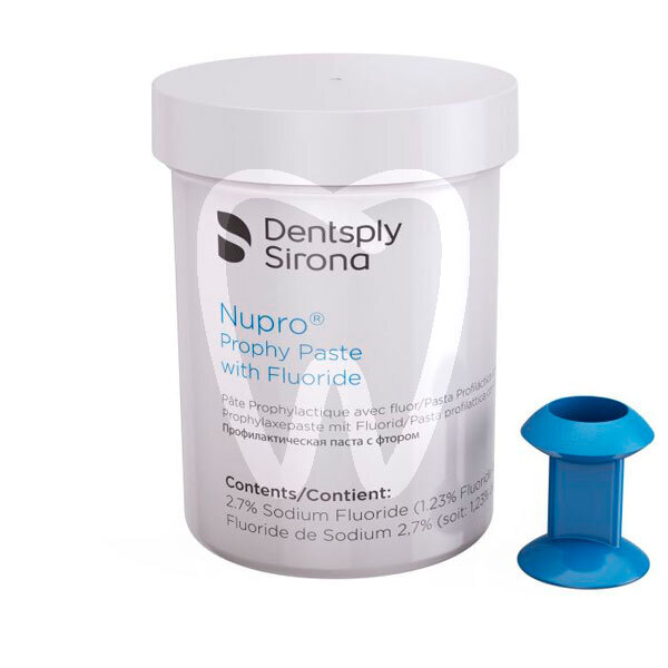 Nupro tarro con flúor y sin flúor prevención y diagnóstico dentsply