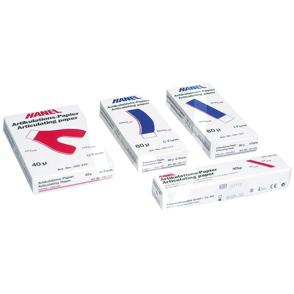 Papel articular azul 40micras forma u impresión y prótesis hanel