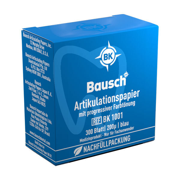 Papel bk 1001 azul rep.300 hojas 0,2mm impresión y prótesis bausch