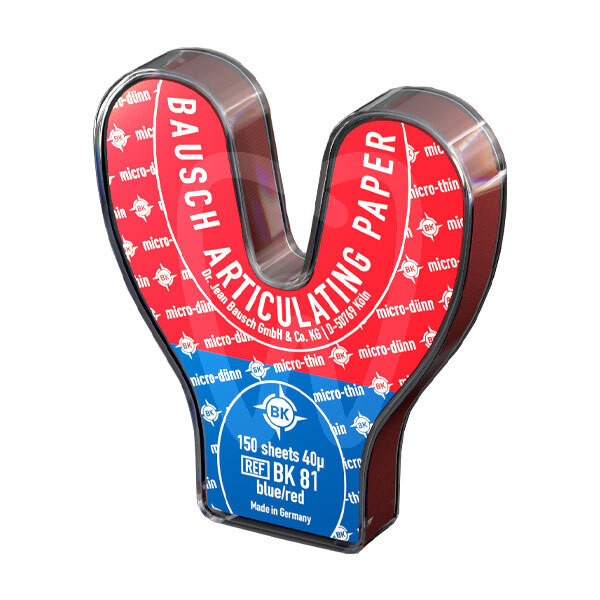 Papel bk 81 azul-rojo herradura fino impresión y prótesis bausch
