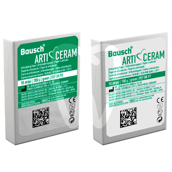 Papel bk arti-ceram verde impresión y prótesis bausch