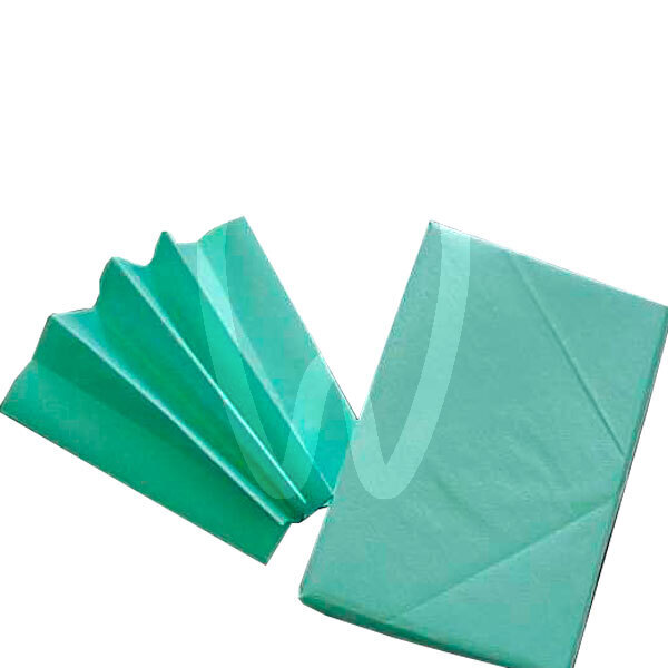 Papel crepado verde 60x60cm desechables amcor