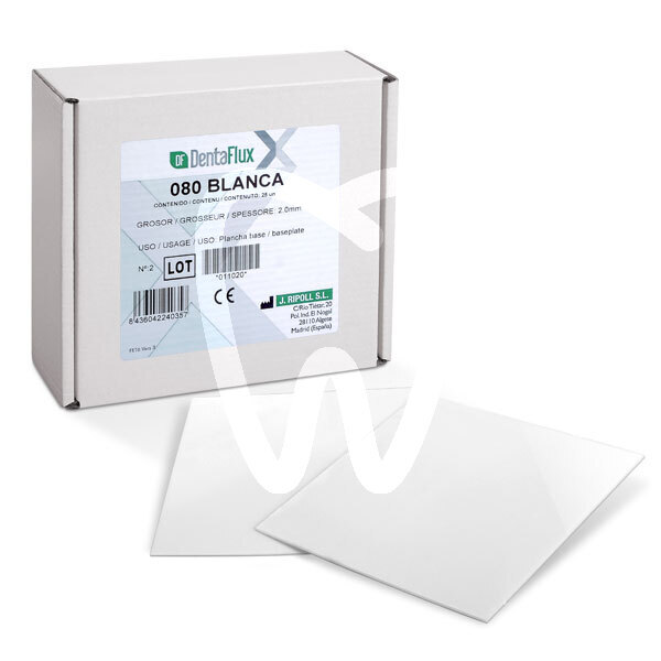 Planchas blancas 2mm (.080) impresión y prótesis dentaflux