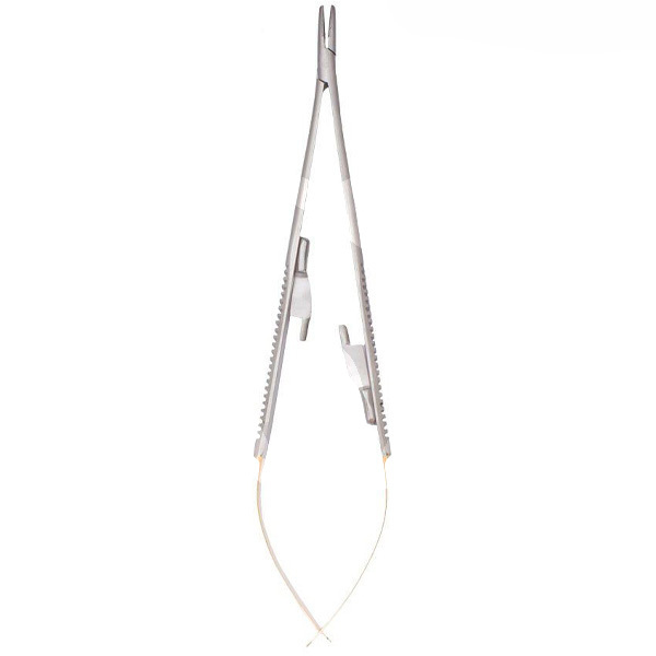 Porta agujas castroviejo con tungsteno instrumental bader