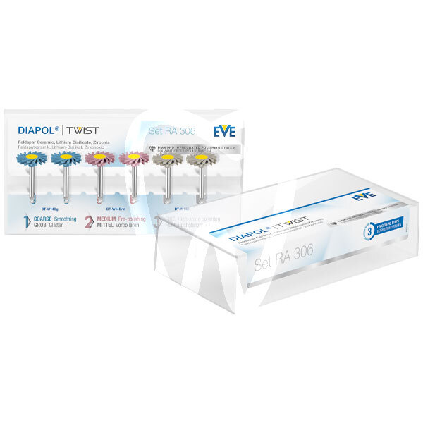 Pulidor diapol twist c.a. set 306 14 mm diámetro reconstrucción eve